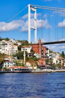 Fatih Sultan Mehmet Bridge over the Bosphorus, Rumeli Hisari, Istanbul, Turkey, Asia