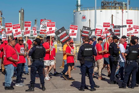 Detroit, Michigan USA, 5 September 2024, Members of the Teamsters Union are in the second day of a
