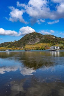 Drachenfels, a mountain in the Siebengebirge on the Rhine between Bad Honnef and Königswinter, with