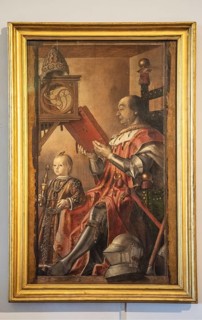 Portrait of Federico da Montefeltro and His Son Guidobaldo by Pedro Berruguete, painting in Ducal