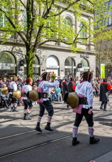 Participants dressed up as jesters from the guest canton of Schwyz, jesters' symposium of the