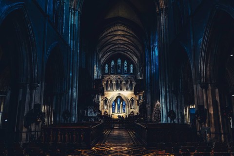 St patrick cathedral in Dublin at Christmas time in Ireland