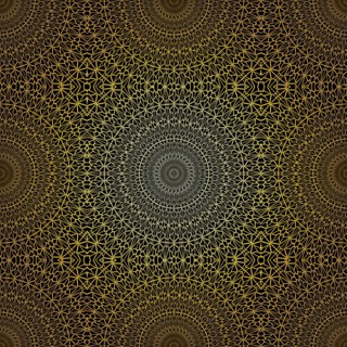 Geometric gold lace seamless pattern. Arabic tile lattice vector background.