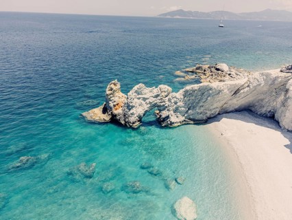 Greek island Skiathos with the beautiful beach called Lalaria, Greece, Europe
