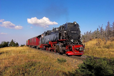 HSB, Harz narrow-gauge railway, locomotive, steam engine, smoke, HSB railway, Brockenbahn, Harz,