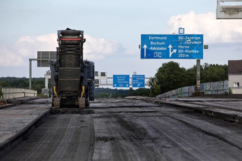 Construction work on the A 40 motorway, full closure until November 2024, Bochum, North