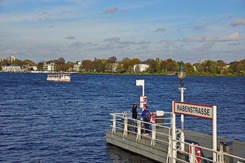 Europe, Germany, Hamburg, City, Outer Alster Lake, Rabenstrasse jetty, Europe