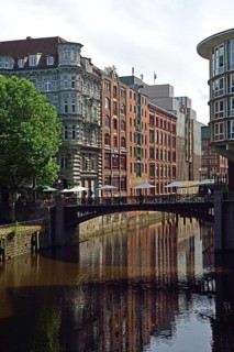 Hamburg, City, Herrengrabenfleet, historische Bürogebäude und Speicher