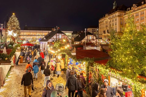 The Dresden Striezelmarkt is a Christmas market in Dresden. It has been held in Advent since 1434,