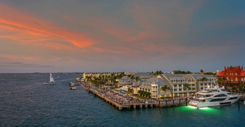 Evening atmosphere at the harbour Key West Florida USA