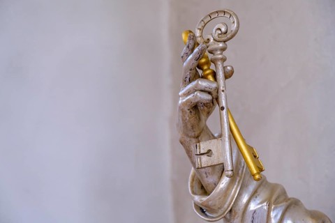 St Peter with key, Collegiate Church of St Peter and Paul, Niederzell, UNESCO World Heritage Site,