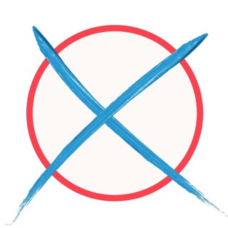 Blue/red voting cross