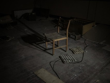 Shooting range in the Isjum police station, where prisoners were tortured with beatings and