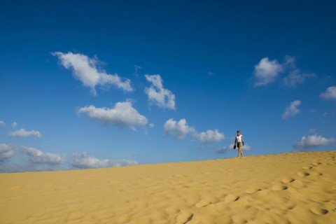 Sand dunes and blue sky, Praia da Bordeira, Carrapateira, Algarve, West Coast, Atlantic Ocean,