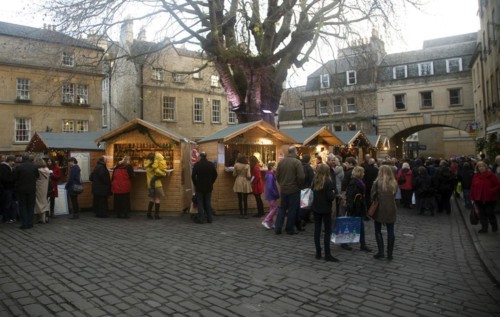 Christmas market, Abbey Green, Bath, England, United Kingdom, Europe