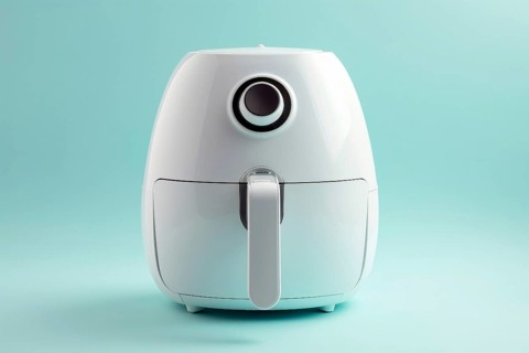 White air fryer kitchen tool. KI generiert, generiert AI generated