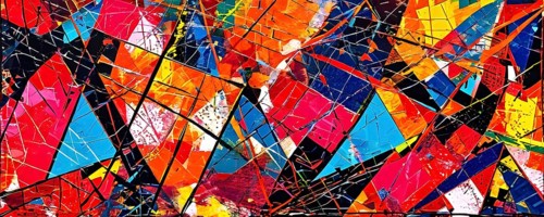 Pop art styled music album illustration featuring abstract crayon patterns and erratic lines in