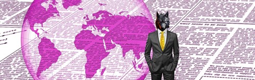 Symbolic image, wolf in a suit, industry, economy critical, exploitation, stress, trade union, pay,