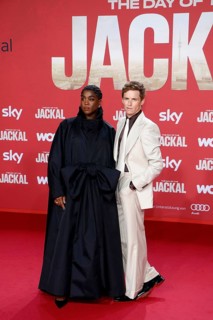 Lashana Lynch and Eddie Redmayne at the German premiere of The day of the Jackal at the Zoo Palast