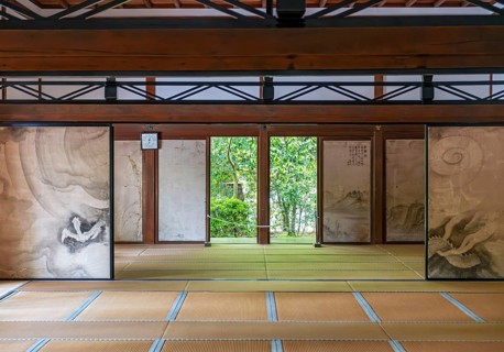 Interior of Ryoan-ji Temple, Kyoto, Japan, Asia