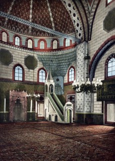 Sarajevo. Interior of the Begova Mosque, today Bosnia Herzegovina, around 1890, Historical,