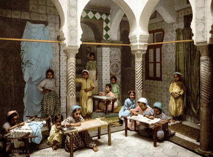 Luce Ben Aben, School of Arab Embroidery, Algiers, Algeria, ca 1890, Historical, digitally restored