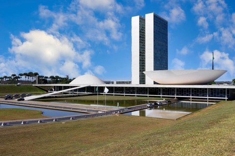 National Congress, designed by Oscar Niemeyer, World Heritage Site, Brasilia, Federal district,