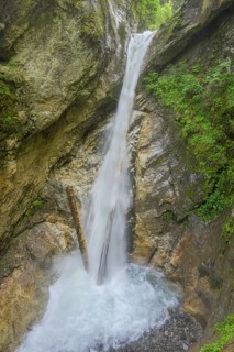 Upper waterfall in the Raggaschlucht gorge, Flattach, Carinthia, Austria, Europe
