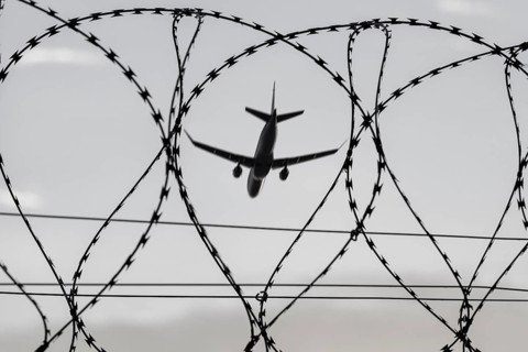 Symbolic image, deportation flights of illegal and delinquent migrants, refugees, passenger