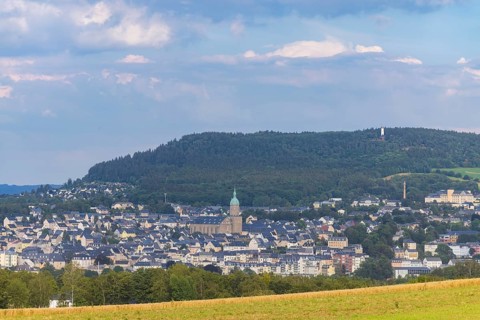 Annaberg-Buchholz is a large district town in the Erzgebirge district of Saxony, Annaberg Buchholz,