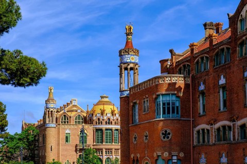 Historic clinic complex of the Hospital de la Santa Creu i Sant Pau, Barcelona, Catalonia, Spain,