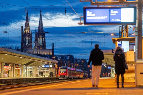 Cologne Trade Fair Centre/Deutz, Platform, Cologne Cathedral, Cologne, North Rhine-Westphalia,