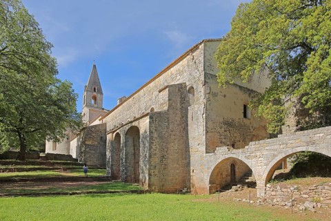 Romanesque abbey Le Thoronet, monastery church, monastery complex, Cistercian abbey, Var, Provence,