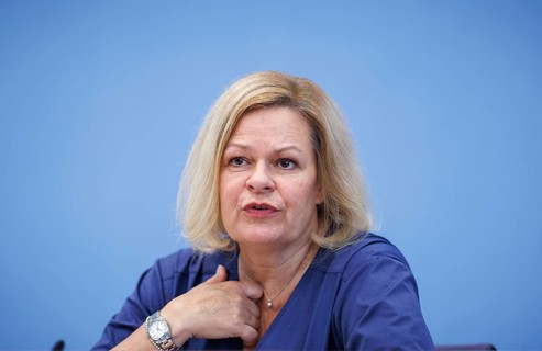Nancy Faeser, Federal Minister of the Interior and Home Affairs, recorded during the Federal Press