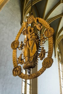 Floating Madonna in the Rosary, by Tilman Riemenschneider, pilgrimage church Maria im Weingarten,