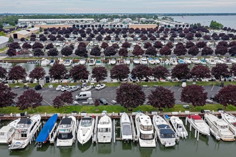 Harrison Twp., Michigan, The Safe Harbor Belle Maer marina on Lake St. Clair