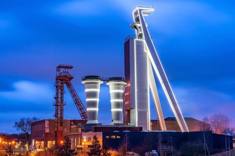 Shaft of the former Schlägel & Eisen coal mine, shaft 3/4/7, Herten, North Rhine-Westphalia,