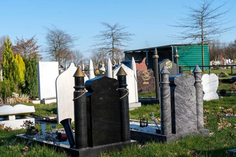 Islamic burial grounds at the Hallo cemetery in Essen-Stoppenberg, one of the largest Islamic