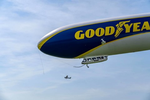 The Zeppelin NT, newly stationed at Essen/Mülheim Airport, undertakes sightseeing flights over the