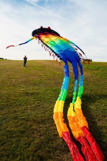 Large stunt kite, Hütten, Rickenbach, Hotzenwald, Southern Black Forest, Black Forest,