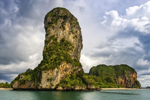 Island landscape near Krabi, stormy sky, thunderstorm, cloudy, weather, sky, storm clouds, nature,