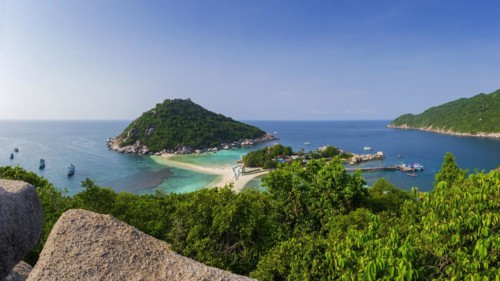 View of the holiday island Nang Yuan Island, island, tropical, tropics, landscape, bathing holiday,