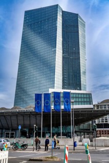 Building of the European Central Bank, ECB, in Frankfurt am Main, Skyline, Hesse, Germany, Europe