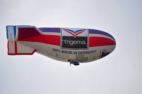 TRIGEMA airship, advertising medium, Stuttgart, Baden-Württemberg, Germany, Europe