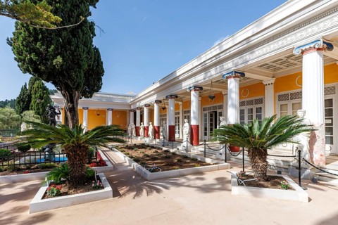 Achilleion Palace built for the Austrian Empress Elisabeth Sissi on the island of Corfu, Greece,