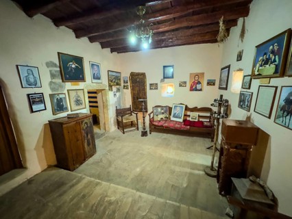 For visitors of Odigitria Monastery open old monastery cell monk's cell traditionally furnished