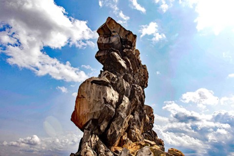The Devil's Wall. The most striking part of the Devil's Wall is located from Weddersleben to