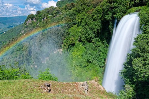 The Cascata delle Marmore, the Marble Falls, is a three-part waterfall artificially created by the