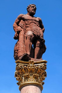Figure of the Hercules Fountain, completed in 1705-6 by the sculptor Johann Martin Laub,