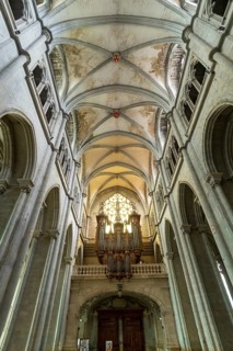 Saint-Antoine l'Abbaye labeled Les Plus Beaux Villages de France. Interior of the Abbey Church